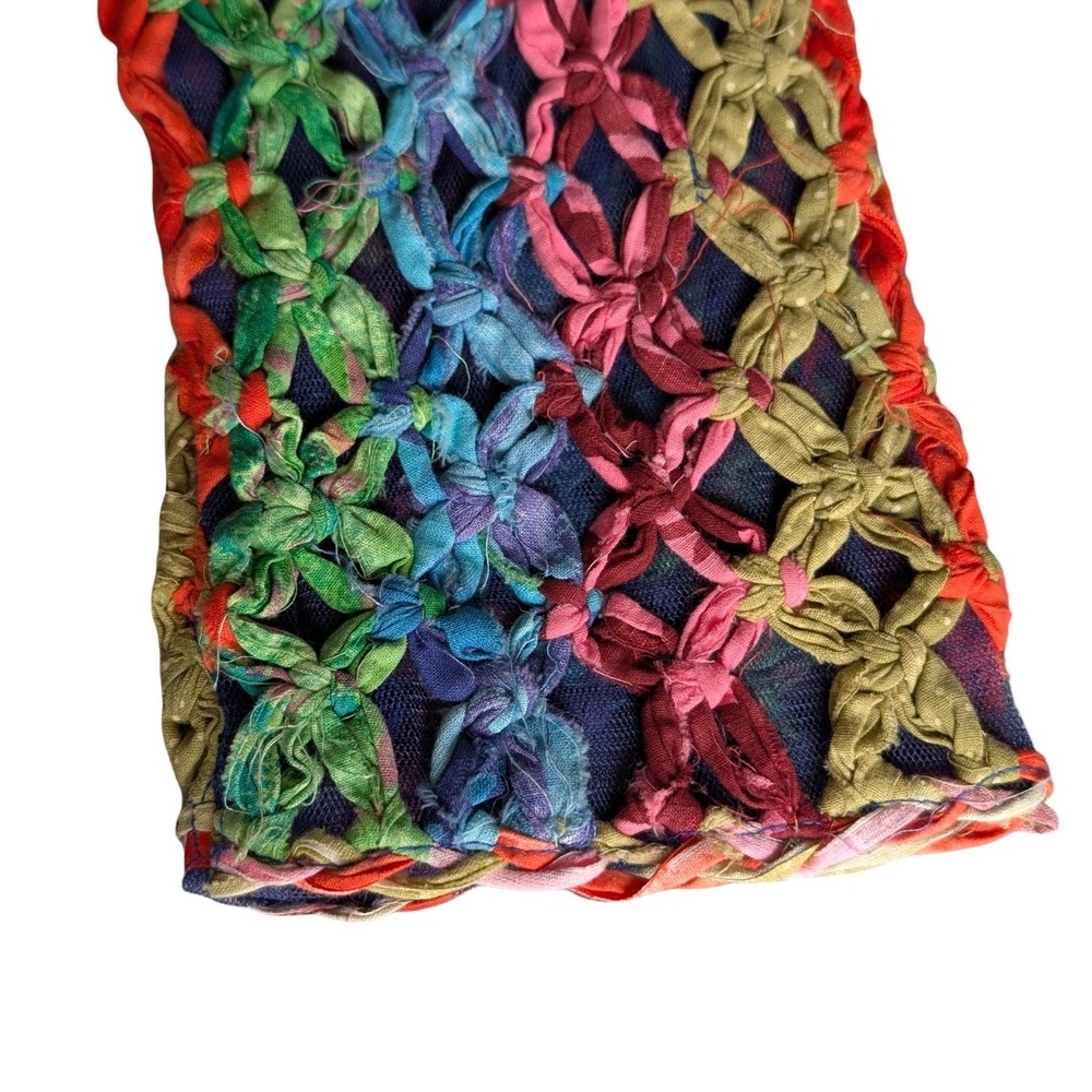 Vintage Sandy Starkman Ribbon Crochet Cardigan Boho Art to Wear India‎ M - Picture 3 of 8